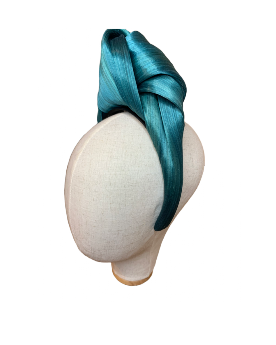Green Knotted Silk Abaca Headband